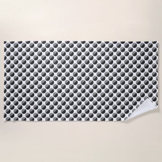 Serviette De Plage Motif noir et blanc Many Moons (Devant)