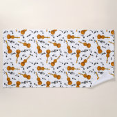Serviette De Plage Motif note musique cello (Devant)