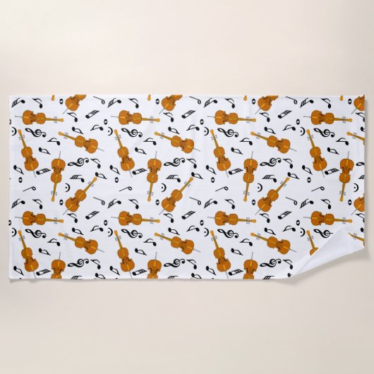 Serviette De Plage Motif note musique cello (Devant)