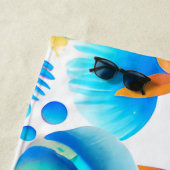 Serviette De Plage Motif océanique de coquillages et de sébastes (En situation)