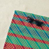 Serviette De Plage Motif orange Diamond bleu rouge Turquoise (En situation)