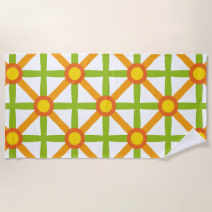 Serviette De Plage Motif orange et jaune inspiré par Retro