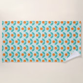 Serviette De Plage Motif orange géométrique de style scandinave (Devant)