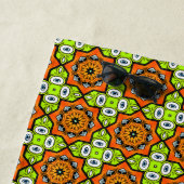 Serviette De Plage Motif orange, vert et bleu (En situation)
