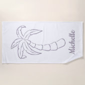 Serviette De Plage Motif Palm Tree personnalisé (Devant)