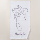 Serviette De Plage Motif Palm Tree personnalisé (Devant)