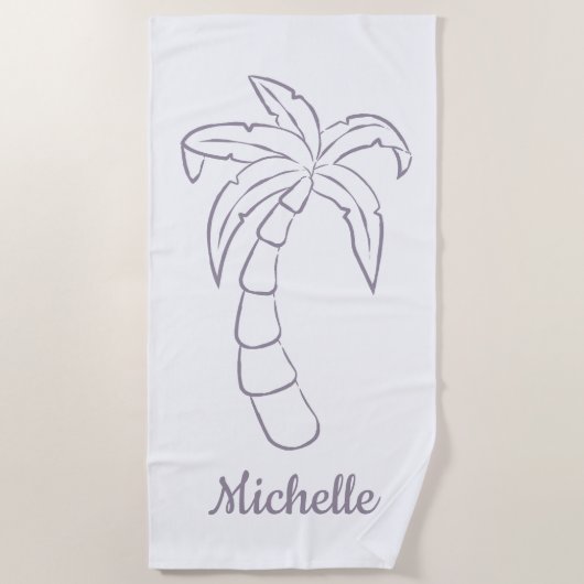 Serviette De Plage Motif Palm Tree personnalisé (Devant)