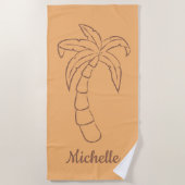 Serviette De Plage Motif Palm Tree personnalisé (Devant)
