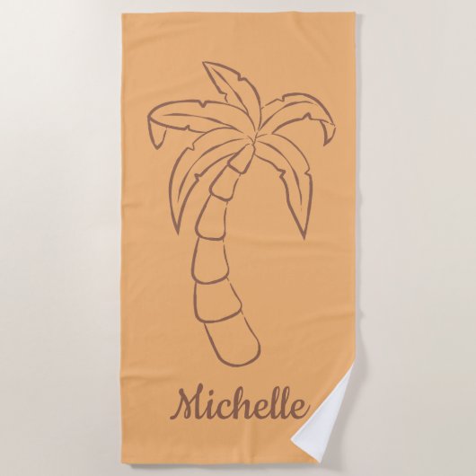 Serviette De Plage Motif Palm Tree personnalisé (Devant)