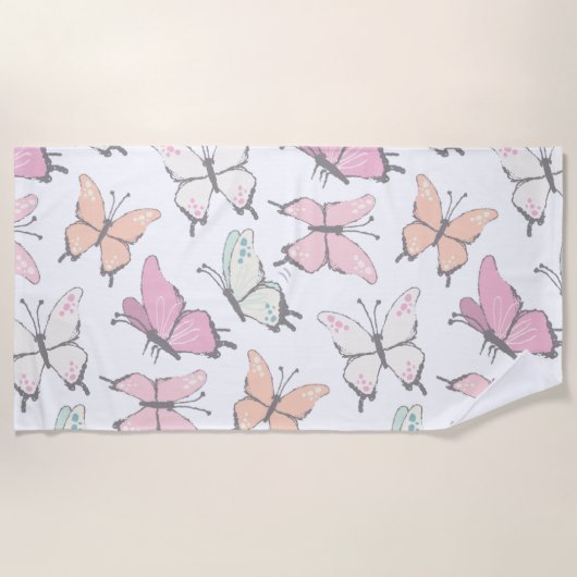 Serviette De Plage Motif papillon (Devant)