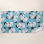Serviette De Plage Motif papillon de choux (Devant)