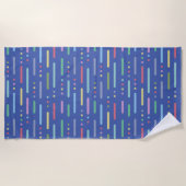 Serviette De Plage Motif pastel rayures et points (Devant)
