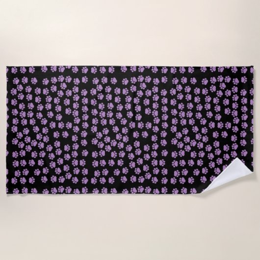 Serviette De Plage Motif Paw, Paws Violets, Paws Chiens, Paws Animaux (Devant)