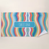 Serviette De Plage Motif personnalisé couleur vague (Devant)