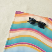 Serviette De Plage Motif personnalisé couleur vague (En situation)