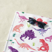 Serviette De Plage Motif Personnalisé Dinosaur (En situation)