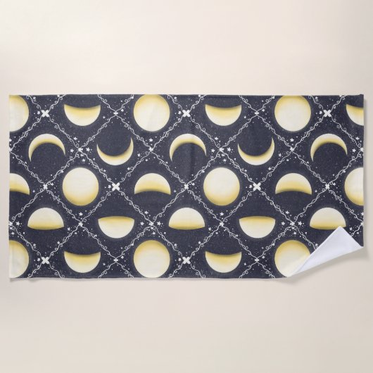 Serviette De Plage Motif Phases de lune céleste (Devant)