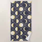 Serviette De Plage Motif Phases de lune céleste (Devant)