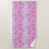 Serviette De Plage Motif Pink Pastel & Gold Shimmer Mermaid (Devant)