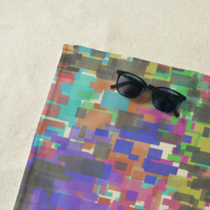 Serviette De Plage Motif Pixelisé Au-Delà Des Couleurs De L'Arc-En-Ci