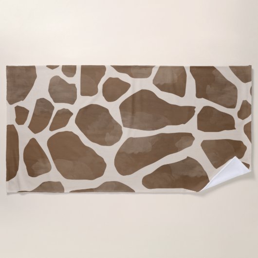 Serviette De Plage Motif Poster de animal de Giraffe d'aquarelle (Devant)