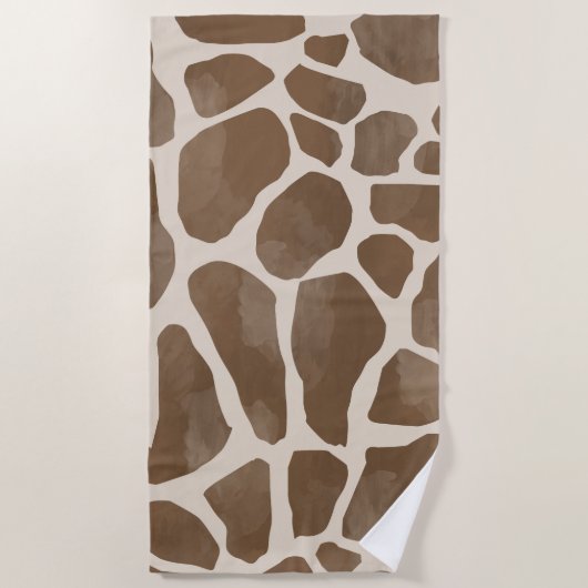 Serviette De Plage Motif Poster de animal de Giraffe d'aquarelle (Devant)