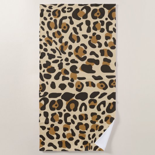 Serviette De Plage Motif Poster de animal Leopard Jaguar (Devant)