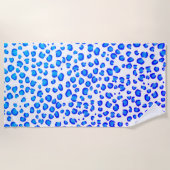 Serviette De Plage Motif Poster de animal moderne bleu violet (Devant)