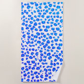 Serviette De Plage Motif Poster de animal moderne bleu violet (Devant)