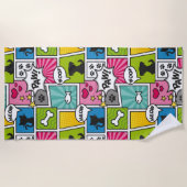 Serviette De Plage Motif pour animaux de compagnie de style bande des (Devant)