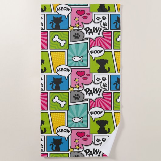Serviette De Plage Motif pour animaux de compagnie de style bande des (Devant)