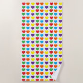 Serviette De Plage Motif Rainbow Hearts (Devant)