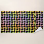 Serviette De Plage Motif Rainbow Houndstooth (Devant)