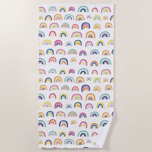 Serviette De Plage Motif Rainbow kids (Devant)