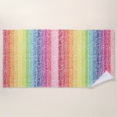 Serviette De Plage Motif Rainbow Leaf Boho (Devant)