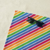 Serviette De Plage Motif Rainbow Stripes (En situation)