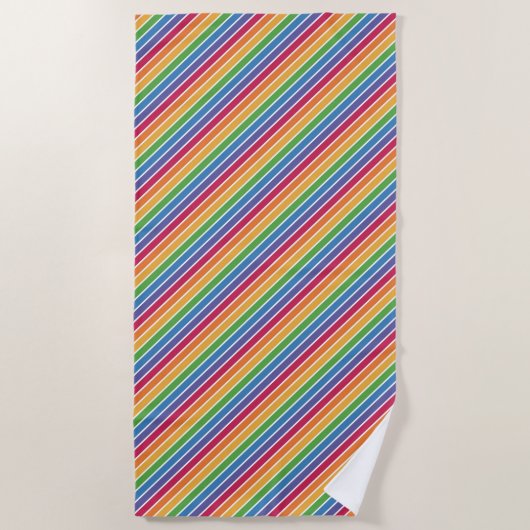 Serviette De Plage Motif Rainbow Stripes (Devant)