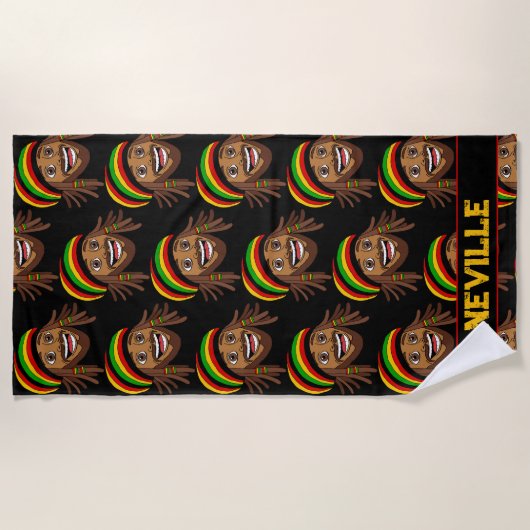 Serviette De Plage Motif Rasta Man (Devant)