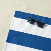 Serviette De Plage Motif rayé blanc bleu de mer turque (En situation)