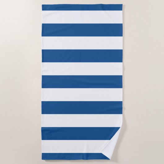Serviette De Plage Motif rayé blanc bleu de mer turque (Devant)