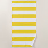 Serviette De Plage Motif rayé blanc jaune lumineux (Devant)