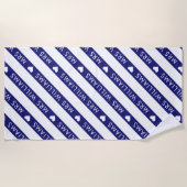 Serviette De Plage Motif rayé bleu et blanc Mme Bride mariage (Devant)