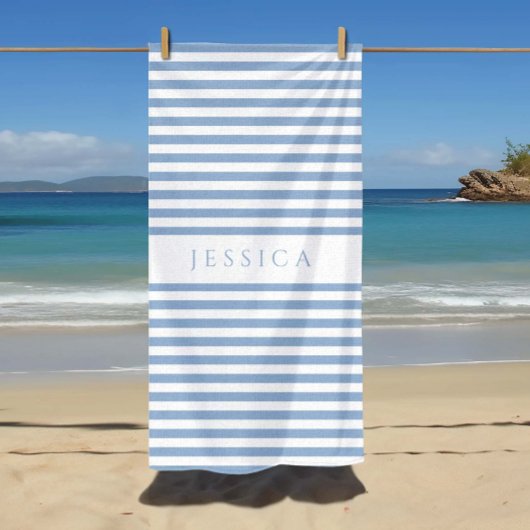 Serviette De Plage Motif rayé bleu moderne