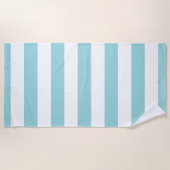 Serviette De Plage Motif rayé bleu pastel (Devant)