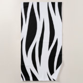 Serviette De Plage Motif rayé noir et blanc (Devant)