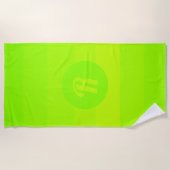 Serviette De Plage Motif rayé vert jaune vif (Devant)