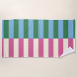 Serviette De Plage Motif rayé vertical coloré