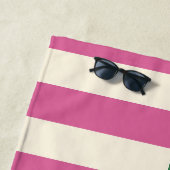 Serviette De Plage Motif rayé vertical coloré (En situation)
