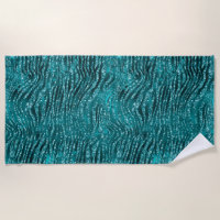 Motif rayures de tigre ombré sarcelle pailleté Gla