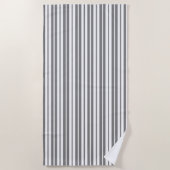 Serviette De Plage Motif rayures verticales blanches grises (Devant)